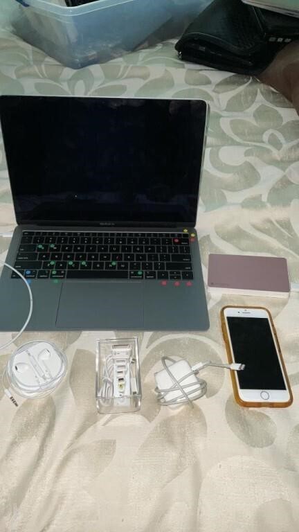 Apple IPhone, Mac Computer, headphones