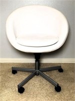 Rolling White Vinyl Office Chair