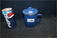 BLUE ENAMEL SUGAR JAR