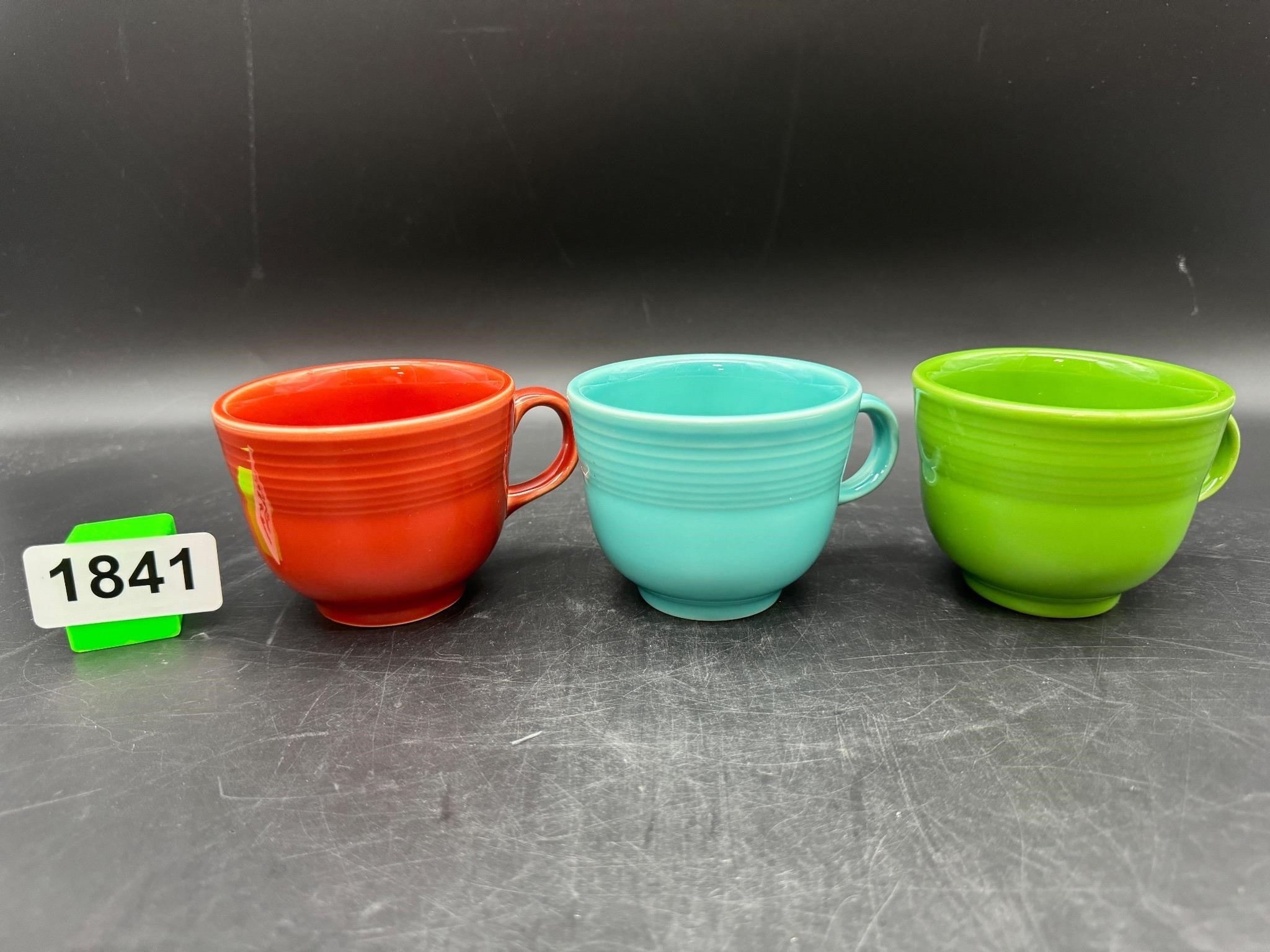 Trio of Bright Fiesta Cups