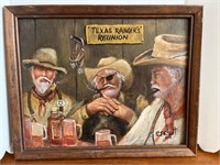 Framed “Texas Rangers” Oil Painting 15” X 11”