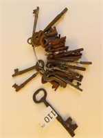 Collection of Antique Iron &  Brass Skeleton Keys