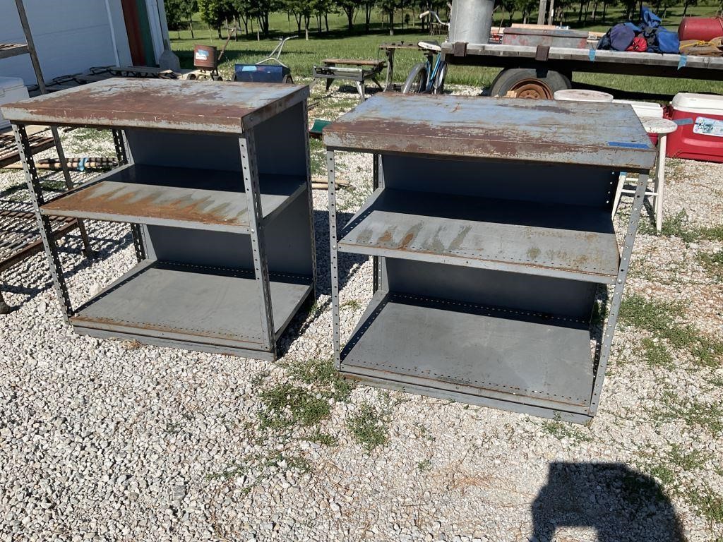 Two 32x39x26 Metal Work Benches PU ONLY
