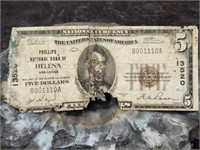 1929 Phillips Nat'l Bank of Helena Ark $5 Note