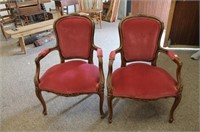 2 Pc. French Arm Chairs