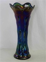 Beaded Bullseye 10" vase - purple