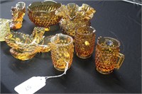 Amber Hobnail Glassware