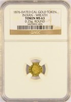 Certified 1876 California Gold Token