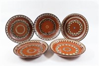 Bulgarian Troyan Terracotta Redware Plates