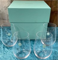 353 - 4 PIECES TIFFANY & CO GLASSWARE