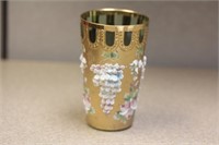 Repousse Green Glass Cup