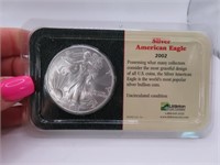 2002 SIlver American Eagle $1 MInt Coin in sleeve