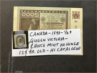 Stamps - Canada 1898-1/2cent mint  no hinge
