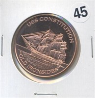USS Constitution Old Ironsides One Ounce .999 Copp