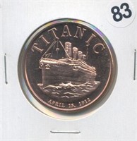 RMS Titanic One Ounce .999 Copper Round