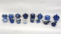(16) pieces of English historic blue