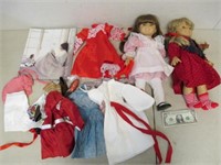 2 Pleasant Co. American Girl Dolls w/ Clothes