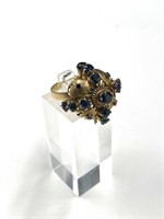 12K Gold Ring Sapphire Ring