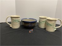 Earthenware Bowl & Mugs