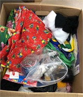 Large Box of Crafting Sewing Fabric Items