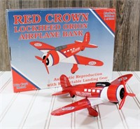 Red Crown Lockhead Orion Airplane Bank