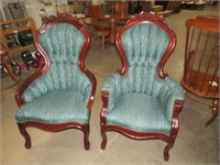 (2X) VICTORIAN CARVED PARLOR CHAIRS