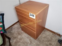 WOOD FILE CABINET & MISC OFFICE SUPPLIES