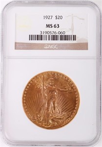1927 SAINT GAUDENS DOUBLE EAGLE GOLD COIN MS63 $20