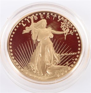 1986-W PROOF ULTRA CAMEO AMERICAN EAGLE GOLD COIN