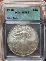 2010 American Silver Eagle (MS69 ICG)