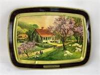 Vintage Currier & Ives Tin Tray