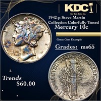 1942-p Mercury Dime Steve Martin Collection Colorf