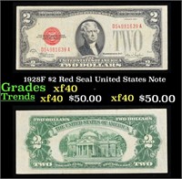 1928F $2 Red Seal United States Note Grades xf