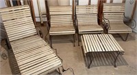 Lot of Vintage Metal Outdoor Patio Lounger w/