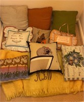 Lot of Vintage Needle Point Decorative Pillows &