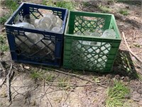 2 Milk Crates of Old Glass Canning Jars