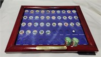 Framed painted state quarters and 24 uncirculated