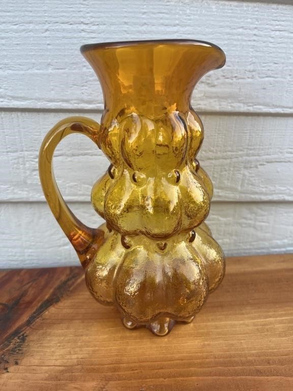 Vintage Hand Blown Art Glass Kanawha Amberina