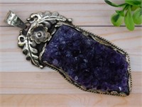 AMETHYST PENDANT ROCK STONE LAPIDARY SPECIMEN