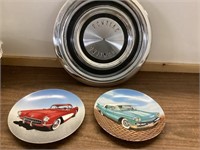 2 car collector plates and Hubcap