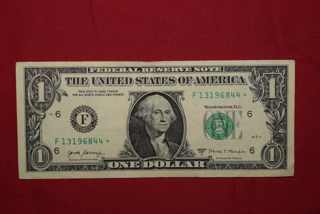 2017A $1 Fed Reserve Star Note  Green Seal