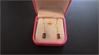 18KG Amethyst Earrings