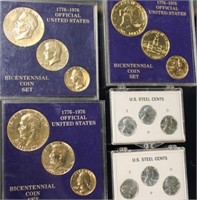 3 Bicentennial Coin sets gold wash and