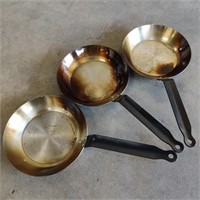 3x Restaurant Grade 8 3/4 Inch Metal Skillets