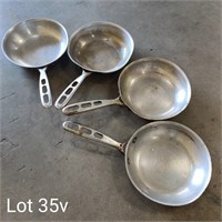 4x 8 Inch Vollrath Aluminum Restaurant Skillets