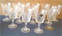 "WHITE" Engraved Lead Crystal Glasses (13),