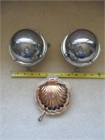 3 Butter dishes-2 round made in England