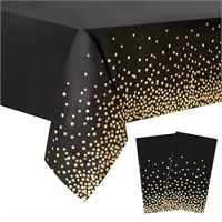Jepeux 2 Packaging Black and Gold Plastic Tableclo