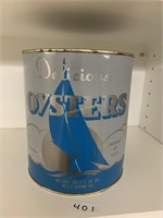 Vintage Oyster 1 gallon Tin Pail Bucket, no lid