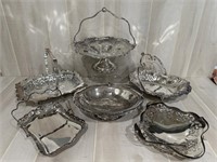 Antique Silver Plate Harvest Baskets; and more....